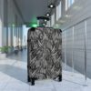 Suitcase-Medium-Black/White Feather Print-Hand Drawn Detail - Image 3