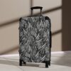 Suitcase-Medium-Black/White Feather Print-Hand Drawn Detail - Image 4
