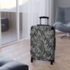 Suitcase-Medium-Black/White Feather Print-Hand Drawn Detail - Image 5
